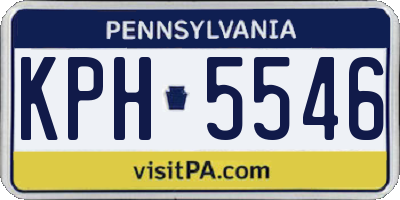 PA license plate KPH5546