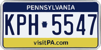 PA license plate KPH5547