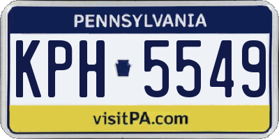 PA license plate KPH5549