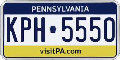 PA license plate KPH5550
