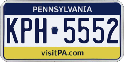 PA license plate KPH5552