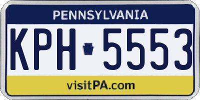 PA license plate KPH5553