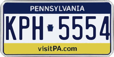 PA license plate KPH5554