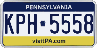 PA license plate KPH5558