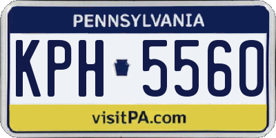 PA license plate KPH5560