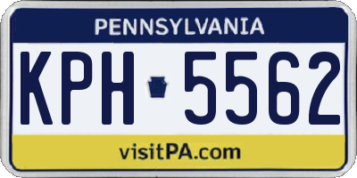 PA license plate KPH5562