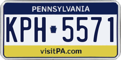 PA license plate KPH5571