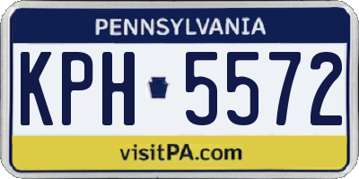 PA license plate KPH5572
