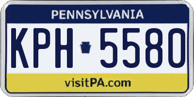 PA license plate KPH5580