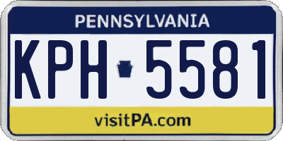 PA license plate KPH5581