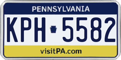 PA license plate KPH5582