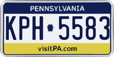PA license plate KPH5583
