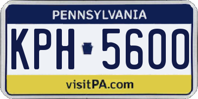 PA license plate KPH5600