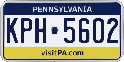 PA license plate KPH5602