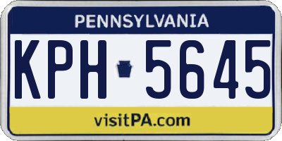 PA license plate KPH5645