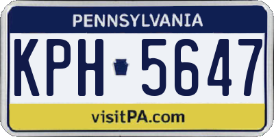 PA license plate KPH5647