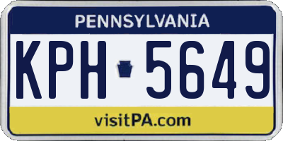 PA license plate KPH5649
