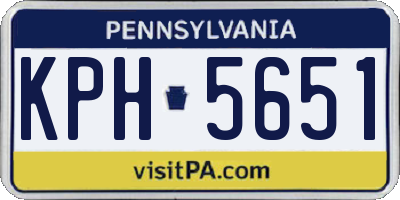 PA license plate KPH5651