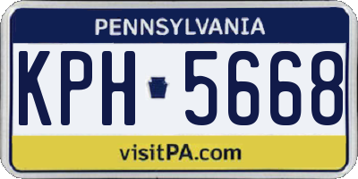 PA license plate KPH5668