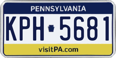 PA license plate KPH5681