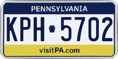 PA license plate KPH5702