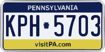 PA license plate KPH5703