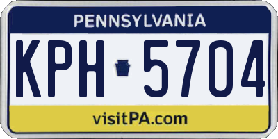 PA license plate KPH5704