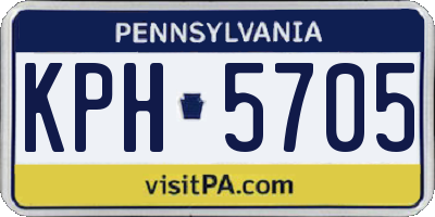 PA license plate KPH5705