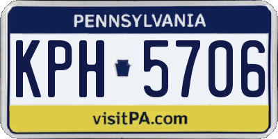 PA license plate KPH5706