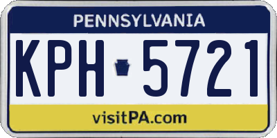 PA license plate KPH5721