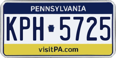 PA license plate KPH5725