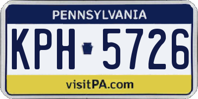 PA license plate KPH5726