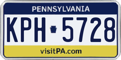 PA license plate KPH5728