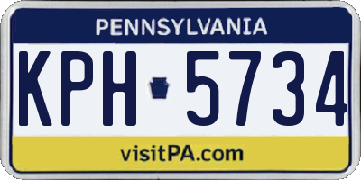PA license plate KPH5734