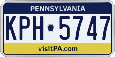 PA license plate KPH5747