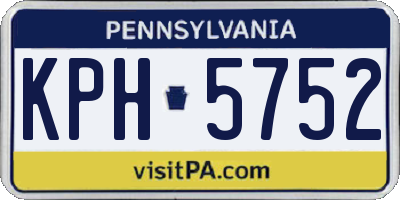 PA license plate KPH5752