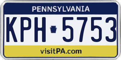 PA license plate KPH5753