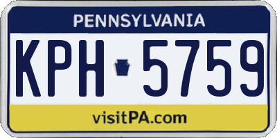 PA license plate KPH5759