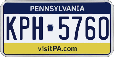 PA license plate KPH5760