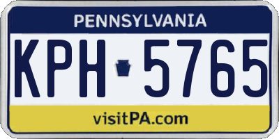 PA license plate KPH5765