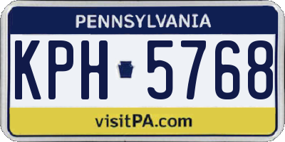 PA license plate KPH5768