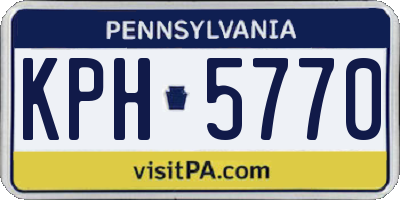 PA license plate KPH5770