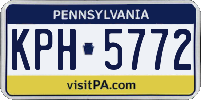 PA license plate KPH5772