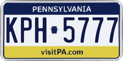 PA license plate KPH5777