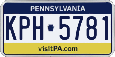 PA license plate KPH5781
