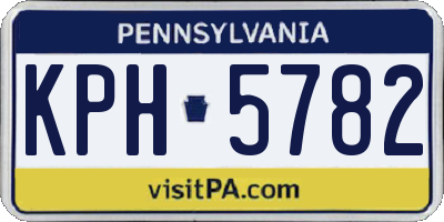PA license plate KPH5782