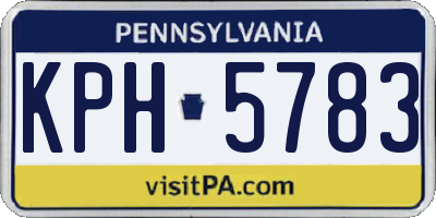 PA license plate KPH5783