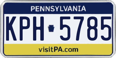 PA license plate KPH5785