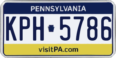 PA license plate KPH5786
