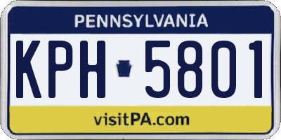 PA license plate KPH5801